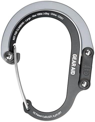 GEAR AID HEROCLIP (Large) Carabiner Gear Clip and Hook for Hanging Heavy Duty Items, Camping Backpacks, Suitcases, Kayaks, Bicycles and More