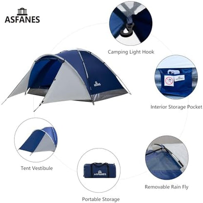 ASFANES Screened Camping Tent, 1-2 Person Waterproof, Haven Tent
