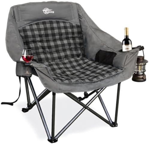 Oversized Camping Chairs for Adults Grey