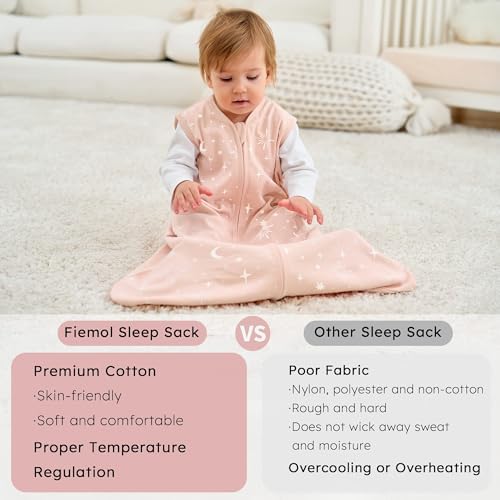 Baby Sleep Sack 0-6 Months 0.5 Tog Soft Sleeping Bag 100% Cotton