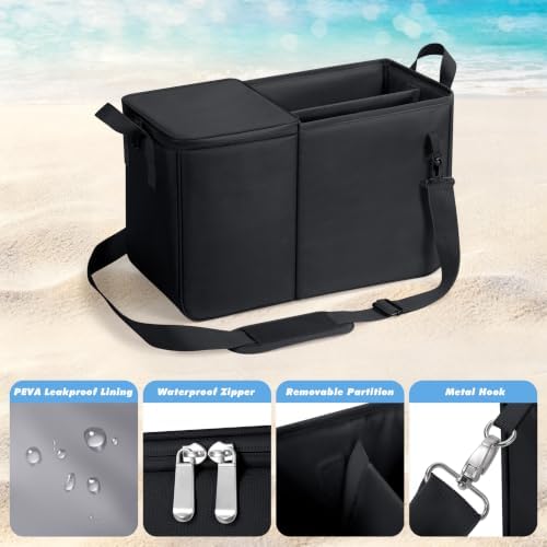 Cooler Organizer Insert Compatible with Bogg Bag XL, Leak-Proof Ice Chest Beach Bag with Removable Divider, Zippered Pouch, Portable Travel Organizer for Beach, Picnic, Camping, Pool