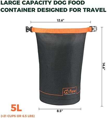 FXW Dog Food Travel Bag, Large Capacity for Travel Kibble Storage, 21 Cups