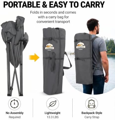 Colegence Oversized Camping Chair for Adults, Padded Lawn Chair 1 Pack
