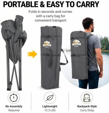 Colegence Oversized Camping Chair for Adults, Padded Lawn Chair 1 Pack