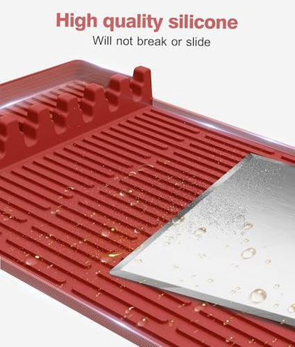 Silicone Grill Mat for Blackstone Griddle Accessories, 8-Slot Tool Mat