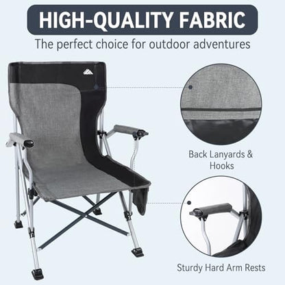 Ablazer 2 Pack Padded High Back Camping Chairs, 350 lb Capacity Each