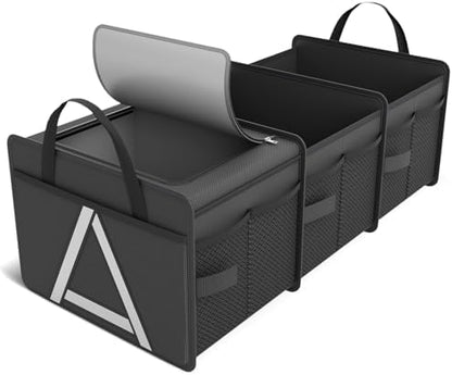 K KNODEL Trunk Organizer Storage with Cooler for Car and SUV Medium, Black