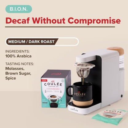 Coulée EcoPour B.I.O.N. Decaffeinated Coffee, Single Serve, 20 Pack