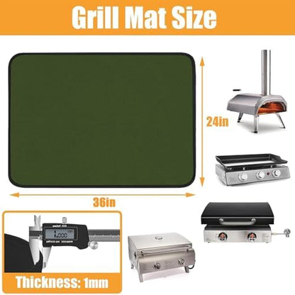 Heat Resistant Mats for Countertop fits Tabletop Grill, 36x24x0.04in, Green