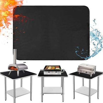 Heat Resistant Mats for Countertop fits Tabletop Grill, 36x24x0.04in, Black