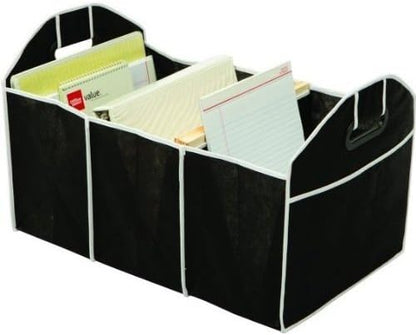 Collapsible Trunk Organizer and Cooler 2 in 1 Set - Three-Section Car Trunk Organizer with Removable Insulated Cooler, 40 lbs Capacity, 600D Polycanvas, 23"x12.5"x12.5"