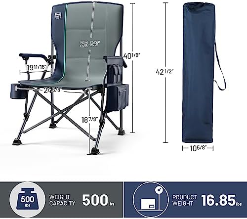 TIMBER RIDGE Oversized Folding Camping Chair High Back 500lbs