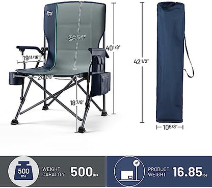TIMBER RIDGE Oversized Folding Camping Chair High Back 500lbs