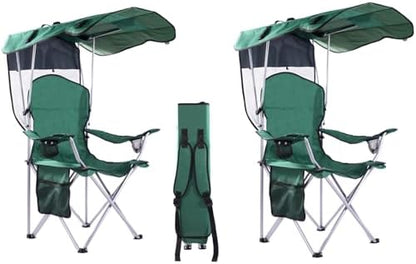 VTOY Portable Folding Camping Chair with Canopy, Outdoor Sun Shade Chair