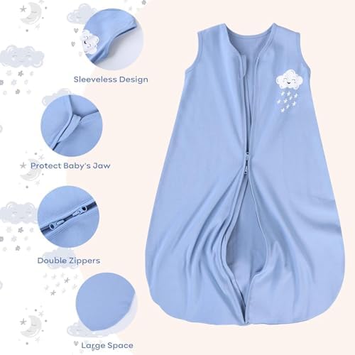 Yoofoss Baby Sleep Sack 24-36 Month 0.5TOG 100% Organic Cotton 2-Way Zipper
