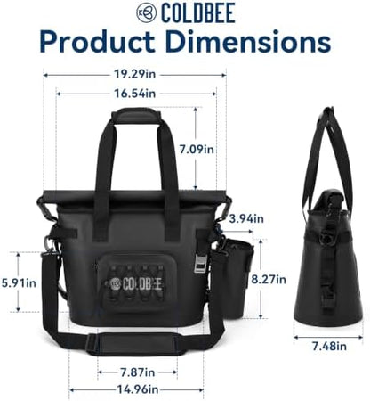 Coldbee 3-in-1 Waterproof Soft Cooler, Pouch & Cup Holder,12H Cold
