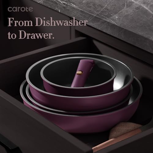 CAROTE 21pcs Pots and Pans Set Non Stick, Detachable Handle Cookware Sets