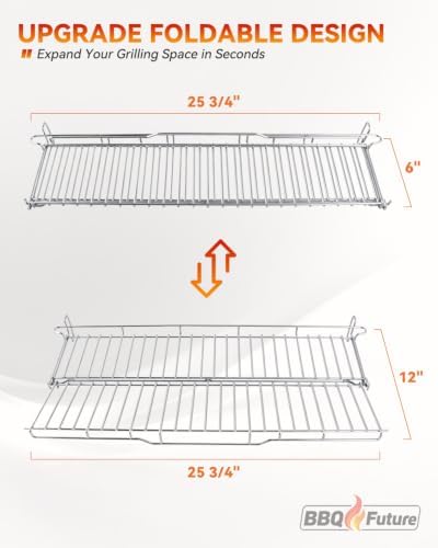 66044 Foldable Warming Rack for Weber GS4 Genesis II 300 Series Grills