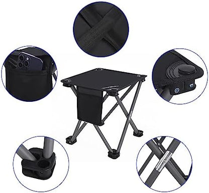 Roptat 2 Pack Camping Stool,Portable Folding Compact Lightweight Stool Seat for Camping Fishing Hiking Gardening Outdoor Walking Backpacking Travelling and Beach with Carry Bag (Black)