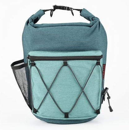 Waterproof Roll Top Pet Dog Food Travel Organizer Storage Bag Trash Bag Dispenser for Trips Outdoor Camping Free 350ml Portable Folding Bowl, 30 Cups / 10 lbs Large (Blue)