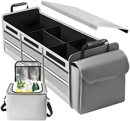 95L Collapsible Car Trunk Organizer, Detachable Insulated Cooler Bag