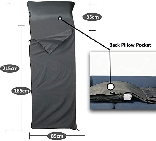 Frelaxy Sleeping Bag Liner, XL Travel Sheet for Camping, Hotels and Hostels