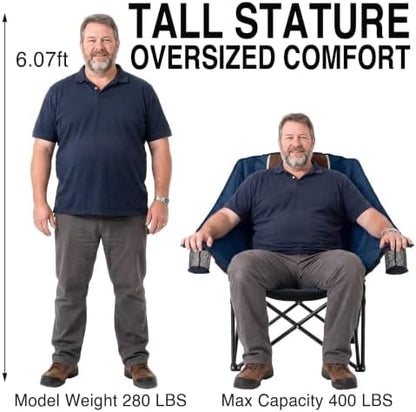 Oversized Camping Chair with Foot Rest, Heavy Duty 400 lbs