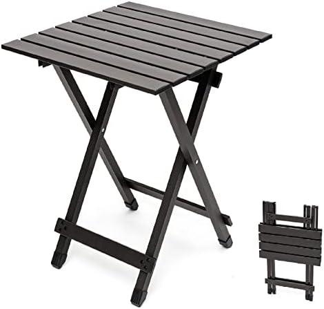 SUNNYFEEL Folding Camping Table - Lightweight Aluminum Portable Picnic Table for Cooking, Beach, Hiking, Travel, Fishing, BBQ, Indoor Outdoor Small Foldable Camp Tables