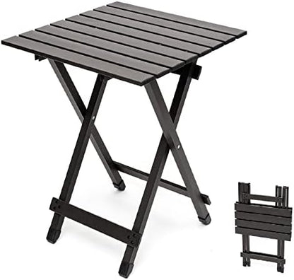 SUNNYFEEL Folding Camping Table - Lightweight Aluminum Portable Picnic Table for Cooking, Beach, Hiking, Travel, Fishing, BBQ, Indoor Outdoor Small Foldable Camp Tables
