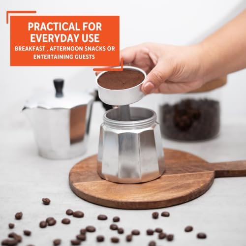 IMUSA 12 Cup Cast Aluminum Stovetop Coffee Maker with Cool-touch Handle