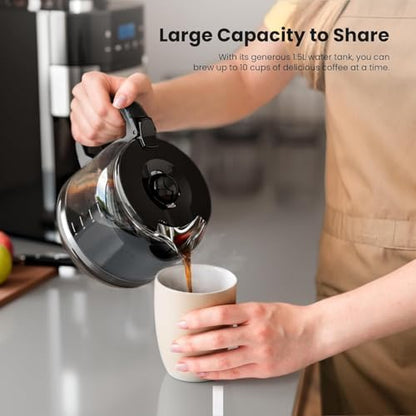 Electactic 10 Cup Coffee Maker with Grinder, Grind and Brew Coffee Machine