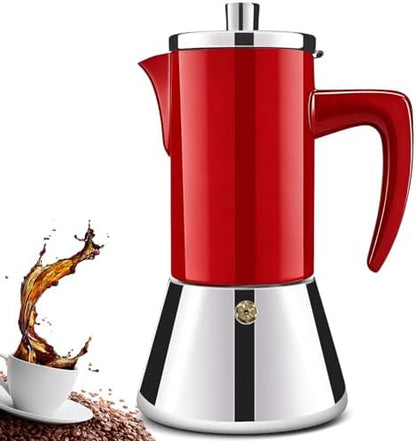 12 Cup Thickened 304 Stainless Steel Moka Pot Stovetop Espresso Maker Cafeteras Italian Percolator Espress Makers Capable Greca Mocha Coffee Machine for Induction Home and Camping 600ml 20oz