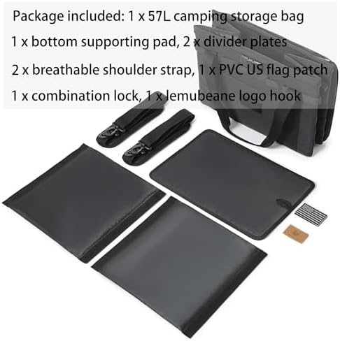 Tactical Camping Storage Bag Utility Tote Bag Camp Kitchen & Trunk Organizer with Combination Lock and Shoulder Strap