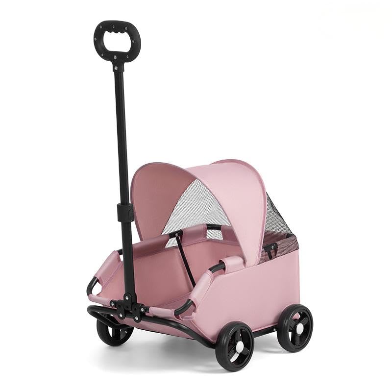 Dog Stroller 4 Wheels Folding Dog Cart with Sunshine Cover Pet Stroller for Travelling Shopping Walking Playing for Small Dogs Cats