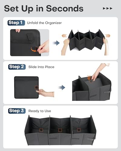 HOTOR Tactical Trunk Organizer - Car Storage with Front MOLLE Pockets