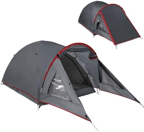 2/4 Person Camping Tent with Porch, Lightweight Waterproof Tent Easy Setup