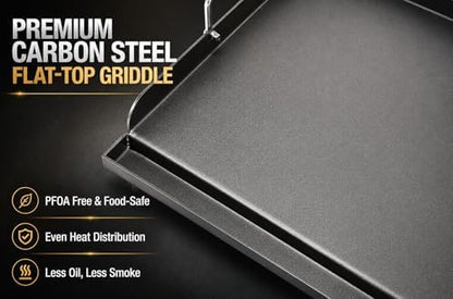 Hisencn 25"x16" Flat Top Griddle for Gas Grill and Stove, 4-5 Burner Grills