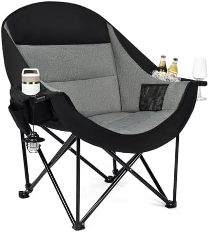 Oversized Camping Chair - Heavy Duty Padded Lawn Chair for Adults