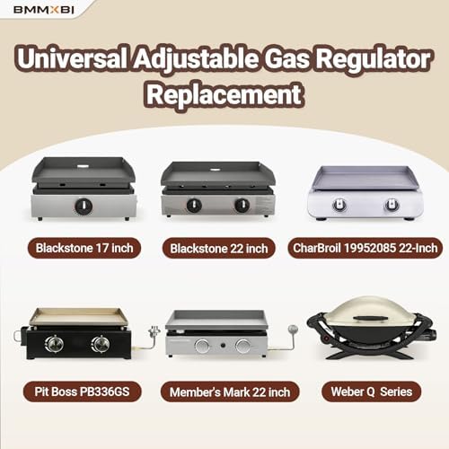 Griddle Regulator with 6FT Propane Adapter Hose for Blackstone 17/22 Inch Tabletop Griddles Gas Regulator Fit for CharBroil 19952085 Propane Regulator for Pit Boss & Member's Mark 22" Griddle Parts