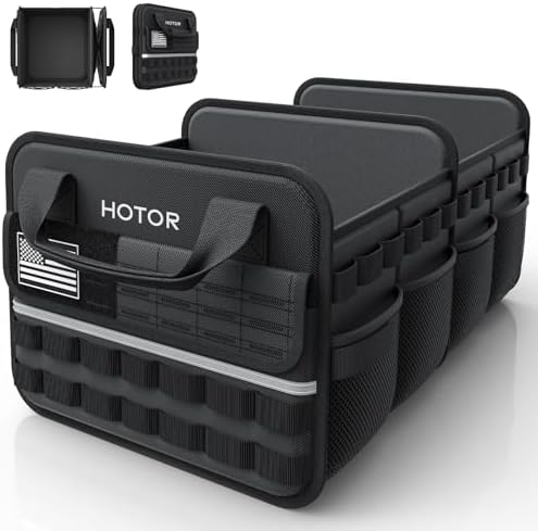 HOTOR Tactical Trunk Organizer - Car Storage with Front MOLLE Pockets