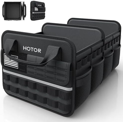 HOTOR Tactical Trunk Organizer - Car Storage with Front MOLLE Pockets