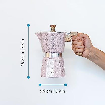 GROSCHE Milano Stovetop Espresso Maker Moka Pot 6 espresso Cup 9.3 oz Pink