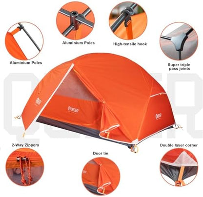 Ultralight Backpacking Tent, Waterproof Camping Tent for Hiking