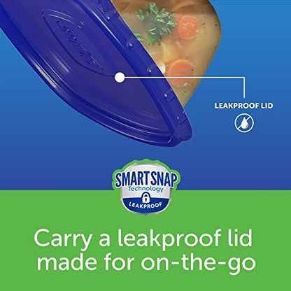 Ziploc Food Storage Meal Prep Containers Reusable for Kitchen Organization, Smart Snap Technology, Dishwasher Safe, Mini Rectangle, 24 Count