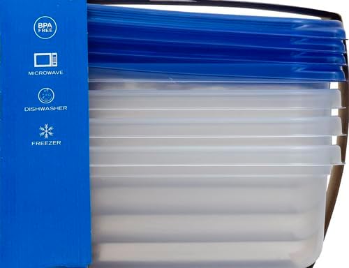 Ziploc Food Storage Meal Prep Containers Reusable for Kitchen Organization, Smart Snap Technology, Dishwasher Safe, Square, 4 Count