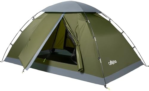 Camping Tent, 1-2 Person Tent, Lightweight Waterproof Backpacking Tent, 5-Minute Setup Outdoor Tent with Carry Bag, Ideal for Camping Hiking