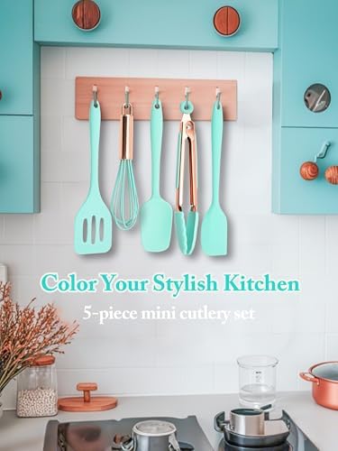 Kitchen Utensil Set,5 Pcs Mini Silicone Cooking Utensils Sets