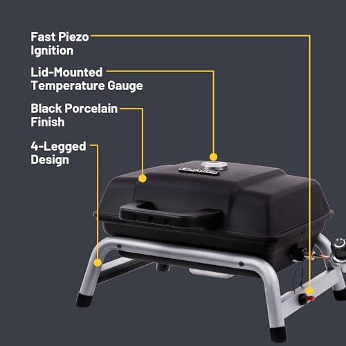 Charbroil 1-Burner Portable Propane Gas Grill, Black – 17402049