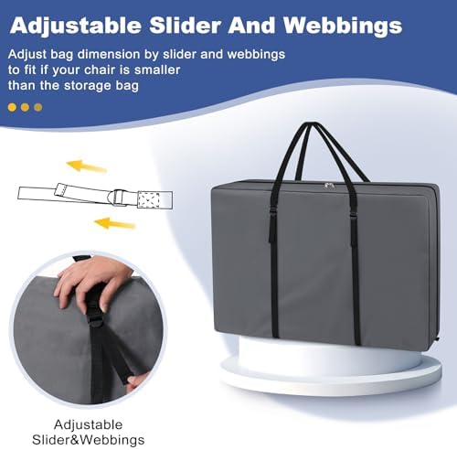 Explore Land Chair Storage Bag for Folding Longue Zero Gravity 2 Pack, Grey