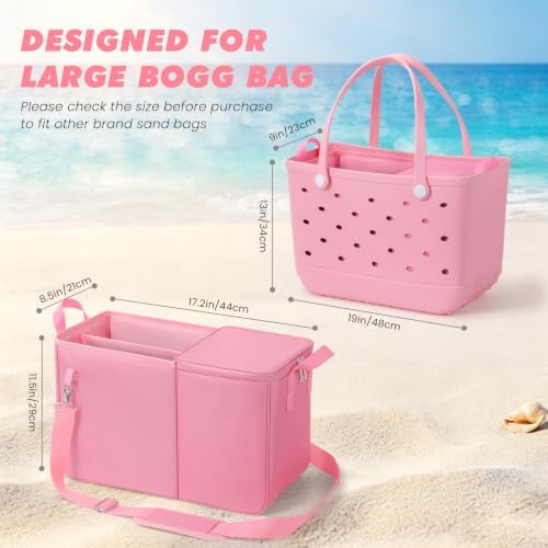 Cooler Organizer Insert Compatible with Bogg Bag XL, Leak-Proof Ice Chest Beach Bag with Removable Divider, Zippered Pouch, Portable Travel Organizer for Beach, Picnic, Camping, Pool